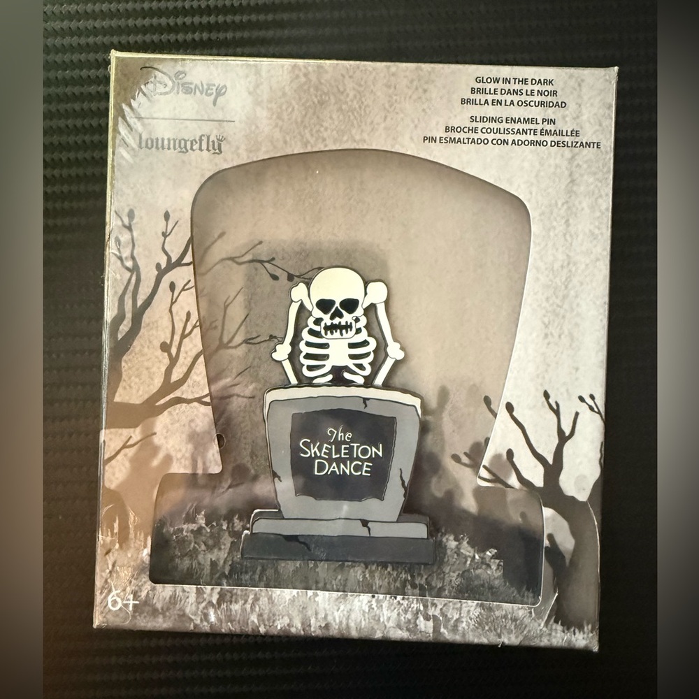 Disney The Skeleton Dance 95th Anniversary Glow 3" Collector Box Sliding Pin - Picture 10 of 10